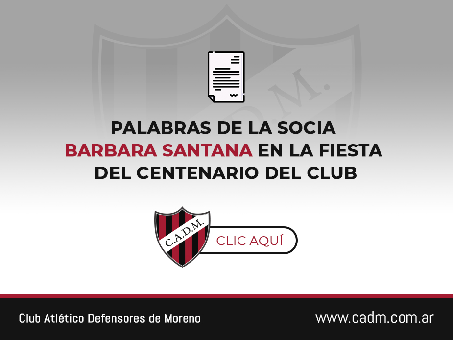 Palabras socia por los 100 años del Club